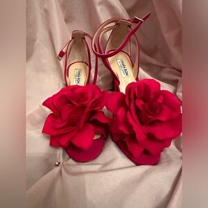 Chiara Boni La Petite Robe Red heels roses 38 7.5 made in Italy